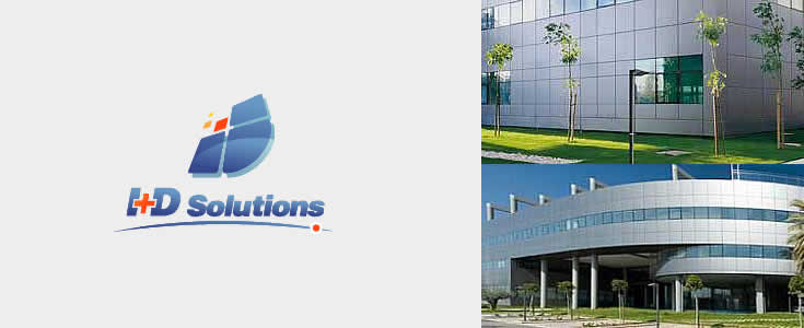 I+D Solutions logo y edificio del parc científic de la ciudad de Valencia
