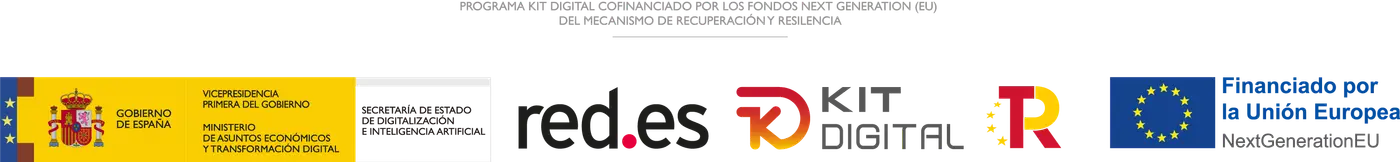 logos de gobierno de españa, red.es, kit digital y financiado por la unión europea