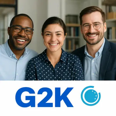 El equipo de G2K mostrando su sonrisa mientras posan para una foto en grupo