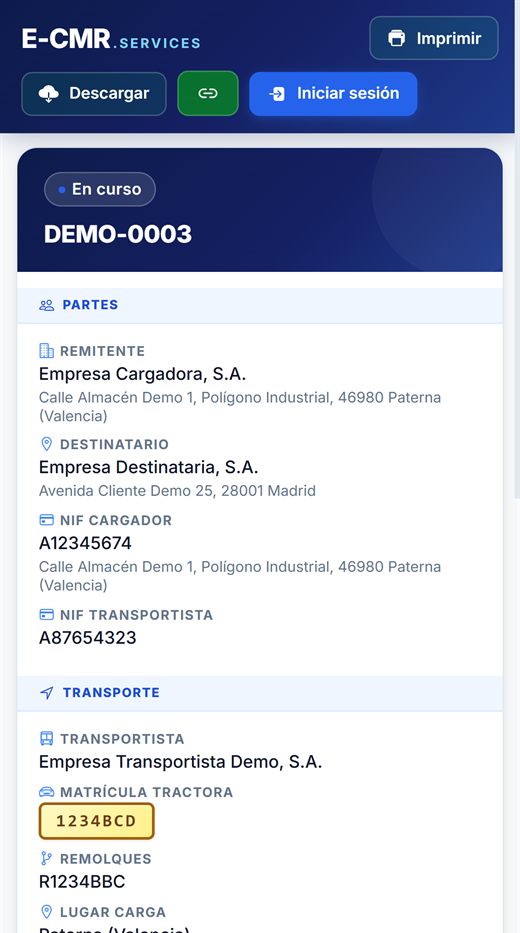 Consulta del envío desde el móvil